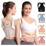 $24 Fit Geno Posture Corrector for Women: Adjustable Lightweight Upper Back Brace for Neck Shoulder & Upper Back Pain Relief - Improve Posture Correct Hunchback Slouching Kyphosis Invisible Under Clot