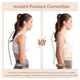 $24 Fit Geno Posture Corrector for Women: Adjustable Lightweight Upper Back Brace for Neck Shoulder & Upper Back Pain Relief - Improve Posture Correct Hunchback Slouching Kyphosis Invisible Under Clot