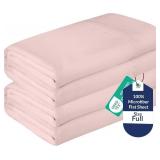 $16 Royale Linens 2 Pack Bulk Flat Sheet Set - Top Sheets - Soft 1800 Microfiber - Wrinkle & Stain Resistant - for Hotel, Massage Table, Hospital, Dorm - Full Flat Sheet Sold Separately (Full, Pink)