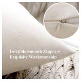 $23 MIULEE Pack of 2 Decorative Outdoor Solid Waterproof Throw Pillow Covers Faux Linen Garden Farmhouse Cushion Cases for Patio Tent Balcony Couch Sofa 20x20 Inch Blue color