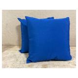 $23 MIULEE Pack of 2 Decorative Outdoor Solid Waterproof Throw Pillow Covers Faux Linen Garden Farmhouse Cushion Cases for Patio Tent Balcony Couch Sofa 20x20 Inch Blue color