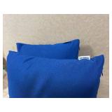 $23 MIULEE Pack of 2 Decorative Outdoor Solid Waterproof Throw Pillow Covers Faux Linen Garden Farmhouse Cushion Cases for Patio Tent Balcony Couch Sofa 20x20 Inch Blue color