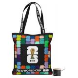 $13 FIFA World Cup DIY Canvas Tote Bag Kit   Soccer Fan Fabric Craft Project   Includes 24" x 43" Printed Canvas Panel & Instructions Create a 16" x 15" Reusable Tote for Everyday Use or Gifts