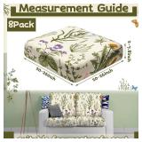 $43 Hosuly 8 Pcs Spring Wildflower Sofa Cushion Cover for Patio Summer Floral Stretch Outdoor Sofa Seat Cushions Covers Tropical Flower Indoor Replacement Couch Slipcover Flexibility Chair Seat Cover