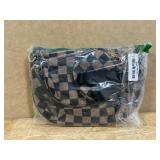 $18 Checkered Crossbody Bum Bags for Women, Nylon Sling Bags with Shoulder Strap, Large Capacity Checkered Purse Bag