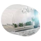 12 Pieces Mirror Tray Candle Tray Round Square Plate for Wedding Decorations Plate Wedding Centerpieces, 2 mm Thick(7.8 Inch,Round)