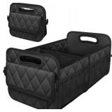 Deosk Car Trunk Organizer for SUV, Car Organizers and Storage with Reinforced Handles, Car Accessories for Women/Men 50LWaterproof Polyester Trunk Organizer, Black