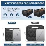 Deosk Car Trunk Organizer for SUV, Car Organizers and Storage with Reinforced Handles, Car Accessories for Women/Men 50LWaterproof Polyester Trunk Organizer, Black