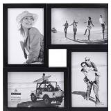 Malden International Designs Collage Picture Frame for Wall, Holds Four Photos : 2-6x4 and 2-4x6 Inch - Black Plastic, Wall Decor for the Home