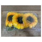 $13 Laelfe Artificial Sunflower Flowers Long Stem Silk Fake Large Sunflowers Decoration for Outdoor Home Wedding Baby Shower Birthday Party Single Bulk Yellow Decor 6PCS (Dark Center)