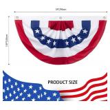 $52 10 Pieces American Pleated Fan Flag, 3 X 1.5 Ft USA Patriotic Pleated Fan Flag 4th of July Half Fan Banner Decoration for Independence Day Porch Garden Outdoor Indoor Decorations