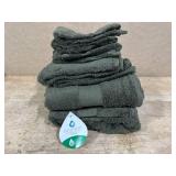 $23 GLAMBURG Ultra Soft 8-Piece Towel Set - 100% Pure Ring spun Cotton, Contains 2 Oversized Bath Towels 27x54, 2 Hand Towels 16x28, 4 Wash Cloths 13x13 - Ideal for Everyday use, Hotel & Spa - Olive G