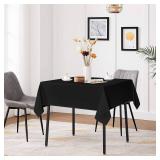 $13 sancua Black Square Tablecloths 54x54 Inch, 2 Pack - Fabric Table Cloth for Square or Round Tables, Washable Polyester Table Cover for Dinner, Holiday Party, Decorative Display Tables