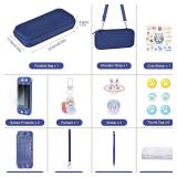 $18 innoAura Switch Lite Case 18-in-1 Accessories Bundle for NS Switch Lite (2019), with Protective Carrying Case, Game Holder, Screen Protector & Cute Thumb Grips, Blue