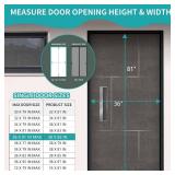 $14 Magnetic Screen Door Mesh with Magnetic Closure Heavy Duty Thickened Fiberglass Screen -Frame Hook & Loop, Pet Friendly (Gray Summer Mesh Screen Door, Screen Size 38x83 inch)