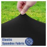 Moosfor Round Spandex Tablecloth, Elastic Fitted Waterproof Tablecloths for 45"-56" Tables, Stretch Washable Picnic Table Cover for Camping, Dining, Indoor and Outdoor, Black