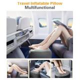 $44 Sunany Inflatable Foot Rest Pillow for Airplane Travel, Adjustable Height for Kids/Adults to Sleep While Traveling,Suitable for Airplane, Office, Home, Trains, Cars and Any Travel Dark Grey,2 Pack