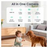 $31 YOTON Indoor Security Camera for Baby Monitor, Home & Pets, 2.4GHz WiFi with Motion Detection, Night Vision, 2-Way Audio, Works with Alexa & Google Home, Local Storage or Optional Cloud, WS01(4-Pa