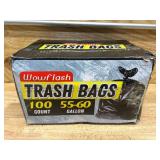 $36 100 Count 55-60 Gallon Trash Bags, Sturdy & Tear-Resistant Commercial Can Liners 55 Gallon, Large Garbage Bags, Large Black Trash Bags for Commercial, Lawn and Leaf Bags