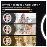 $28 DEIOVWXS Makeup Mirror, Rechargeable Vanity Mirror with 3 Lights, 1X/10X | Adjustable Brightness, 3000mAh, Double-Sided, Gift for Mom, Women, Wife, Girls, Dorm Room Essential