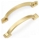 $29 Probrico 10 Pack Brushed Gold Cabinet Pulls 3 3/4 Inch(96mm) Hole Center, Arch Kitchen Cabinet Handles Dresser Drawer Pulls for Cupboard Bathroom Cabinet 3.75 Inch