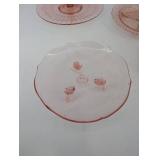 Pink Depression Glass Serving Pieces Mixed Lot of 6
