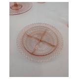Pink Depression Glass Serving Pieces Mixed Lot of 6