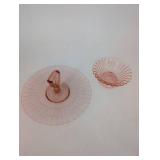 Pink Depression Glass Serving Pieces Mixed Lot of 6