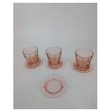 Pink Depression Glass Serving Pieces Mixed Lot of 6
