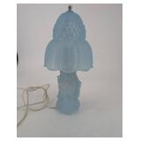 Mushroom Table Lamp Blue Glass