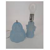 Mushroom Table Lamp Blue Glass