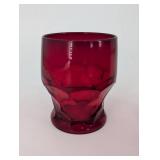Red Glass Tumblers - Faceted Ruby (Lot of 10)