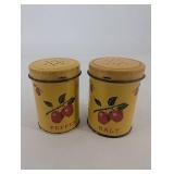 Vintage Salt and Pepper Shakers - Decoware Apple Tin Set (Lot of 2)