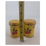 Vintage Salt and Pepper Shakers - Decoware Apple Tin Set (Lot of 2)