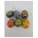 Decorative Hanging Eggs Hand Painted (Lot of 6)