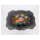 Serving Tray Set - Decorative Hand-Painted Floral Trays (Lot of 2)