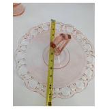 Pink depression Glass Covered Dishes