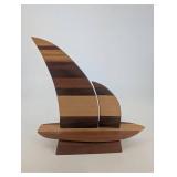 Wooden Sailboat Trophy - 1995 Vice Commodore John Brant