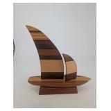 Wooden Sailboat Trophy - 1995 Vice Commodore John Brant
