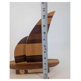 Wooden Sailboat Trophy - 1995 Vice Commodore John Brant