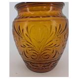 Amber Glass Candy Jar With Lid