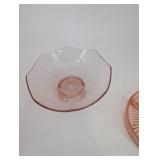 Pink Depression Glass Serving Pieces (Lot of 8)
