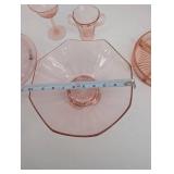 Pink Depression Glass Serving Pieces (Lot of 8)