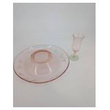 Pink Depression Glass Serving Pieces (Lot of 8)