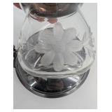 Vanity Items Mixed Lot: Silverplate Covered Dish & Cut Glass Jar