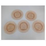 Amber Etched Glass Plates (Lot of 5)