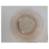 Amber Etched Glass Plates (Lot of 5)