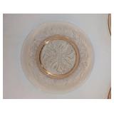 Amber Etched Glass Plates (Lot of 5)
