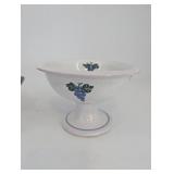 Ceramic Casserole Dish & Footed Bowl Blueberry Pattern Mixed Lot