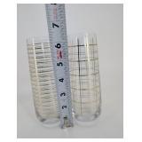Vintage gold stripe mid century glass tumblers